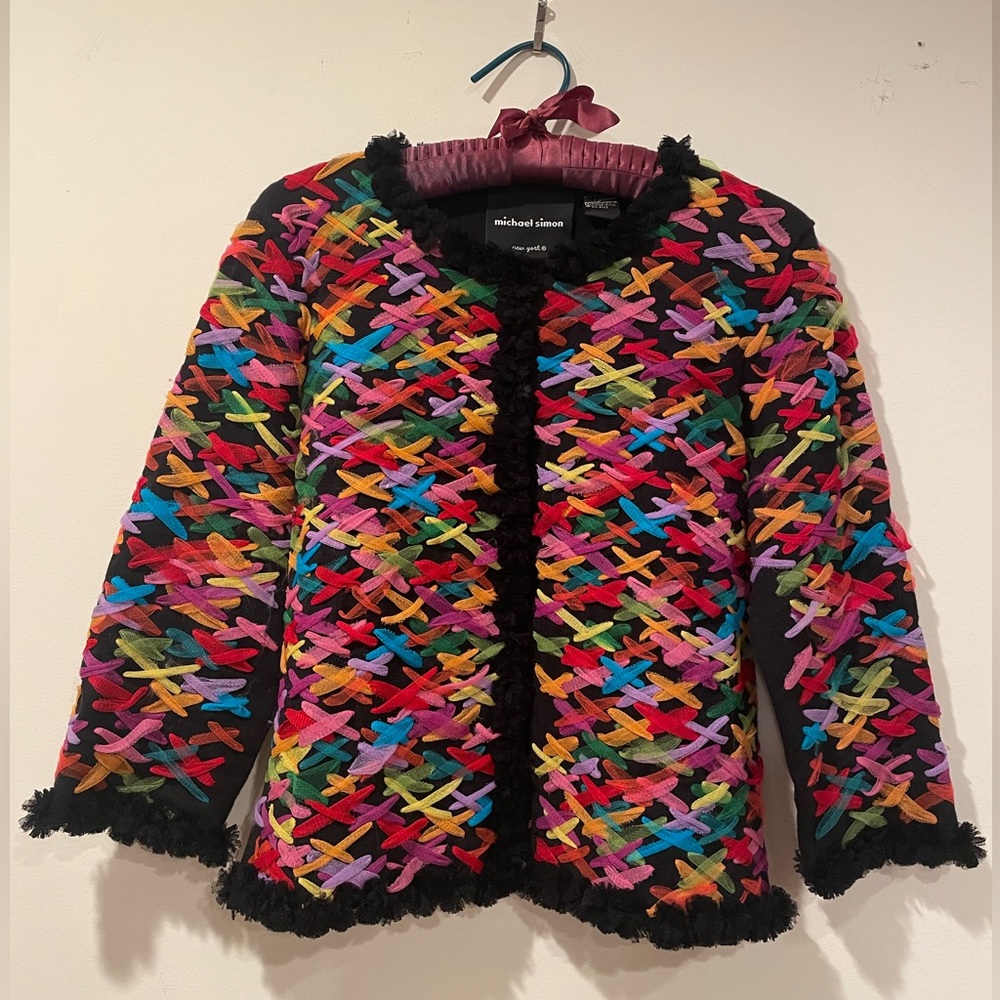 Michael Simon Colorful Cropped Jacket S 4 6